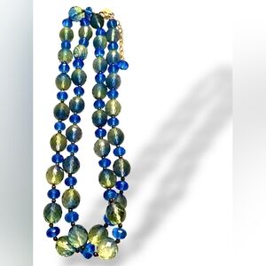 Elegant Blue and Green Beaded Necklace